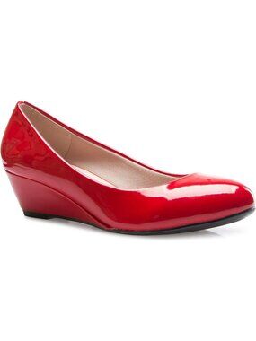 Glitter Rhinestone Low Wedge Comfort Shoes for Women - Round Toe Style